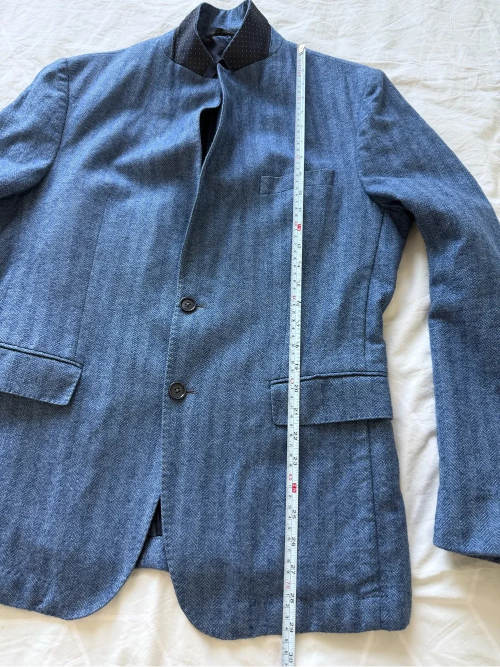 Hugo Boss Nobis Blue Herringbone Wool Blazer Sport Coat Men’s 42R